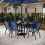 Flash Furniture Brazos Commercial Grade Patio Dining Set with Glass Patio Table and 6 Chairs, Navy, 7/Set (TLH94B303CNV)~#|#~sp236298085_sc7