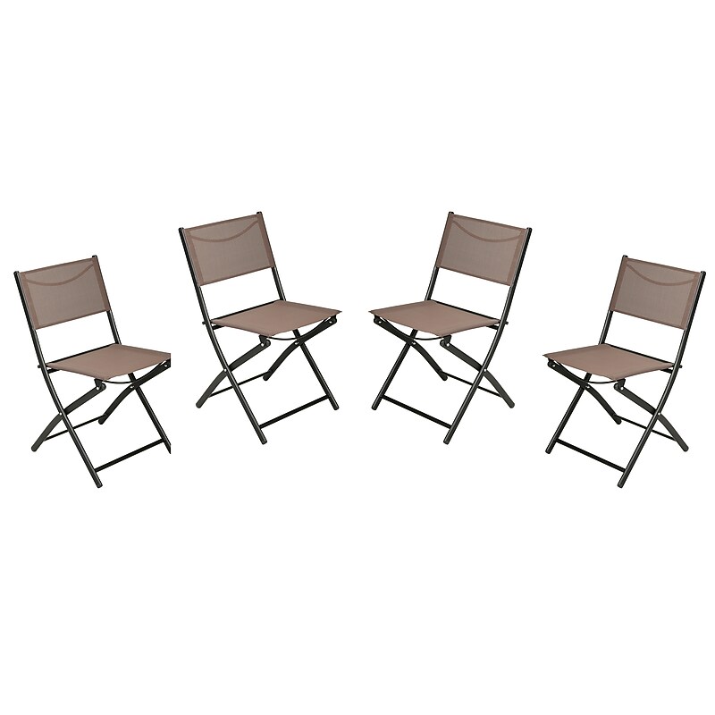 Flash Furniture Brazos Commercial Grade Indoor/Outdoor Folding Chairs, Brown, 4/Pack (4TLHSC097BRN) image 1