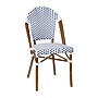Flash Furniture Lourdes Indoor/Outdoor French Bistro Table with 2 Stack Chairs, White/Navy, 3/Set (SDA64280201FWNN)~#|#~sp236298126_sc7