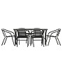 Flash Furniture Lila Commercial Outdoor Patio Dining Set with Glass Patio Table and 6 Chairs, Black, 7/Set (TLH94B017CBK)~#|#~sp236298131_sc7