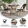 Flash Furniture Bordeaux Indoor/Outdoor French Bistro Table with 2 Stack Chairs, Black/White, 3/Set (SDA642802001BWN)~#|#~sp236298147_sc7