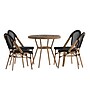 Flash Furniture Marseille Indoor/Outdoor French Bistro Table with 4 Stack Chairs, Black, 5/Set  (SDA641804107BKN)~#|#~sp236298239_sc7