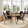 Flash Furniture Marseille Indoor/Outdoor French Bistro Table with 4 Stack Chairs, Black, 5/Set  (SDA641804107BKN)~#|#~sp236298249_sc7