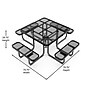 Flash Furniture Creekside Commercial Grade Square Outdoor Picnic Table, Black (SLFEMS46H60LBK)~#|#~sp236298267_sc7