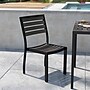 Flash Furniture Lark Outdoor Stackable Side Chair with Faux Teak Poly Slats, Gray Wash (XUDGHW6036GY)~#|#~sp236298316_sc7