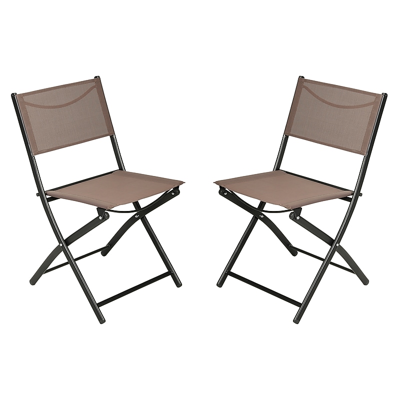 Flash Furniture Brazos Commercial Grade Indoor/Outdoor Folding Chairs, Brown, 2/Pack (TLHSC097BRN02) image 1