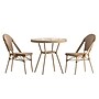 Flash Furniture Lourdes Indoor/Outdoor French Bistro Table with 2 Stack Chairs, Natural/White, 3/Set (SDA64280201FNWL)~#|#~sp236298385_sc7