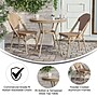 Flash Furniture Lourdes Indoor/Outdoor French Bistro Table with 2 Stack Chairs, Natural/White, 3/Set (SDA64280201FNWL)~#|#~sp236298389_sc7