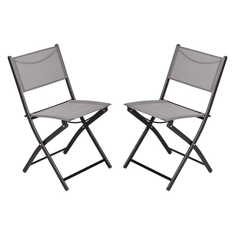 Flash Furniture Brazos Commercial Grade Indoor/Outdoor Folding Chairs, Gray, 2/Pack (TLHSC097GRY02) image 1