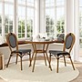 Flash Furniture Lourdes Indoor/Outdoor French Bistro Table with 2 Stack Chairs, Black/White, 3/Set (SDA64280202SBWN)~#|#~sp236298600_sc7