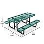 Flash Furniture Mantilla Rectangular Outdoor Picnic Table, 6' Green (SLFEML72H48LGN)~#|#~sp236298610_sc7
