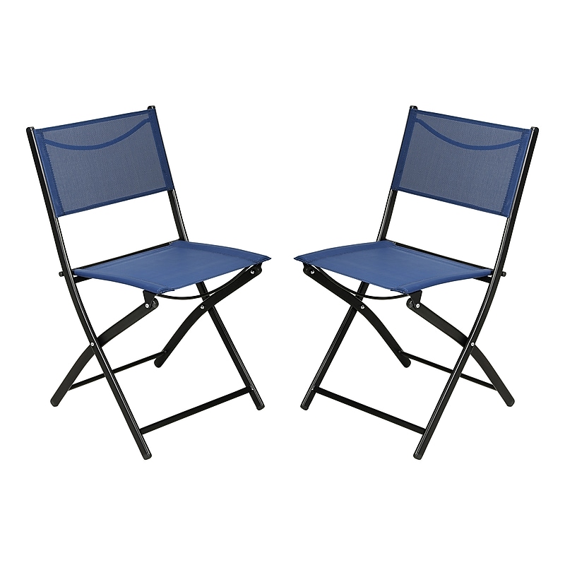 Flash Furniture Brazos Commercial Grade Indoor/Outdoor Folding Chairs, Navy, 2/Pack (TLHSC097NV02) image 1
