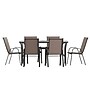 Flash Furniture Brazos Commercial Grade Patio Dining Set with Glass Patio Table and 6 Chairs, Brown, 7/Set (TLH94B303CB)~#|#~sp236298763_sc7