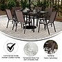 Flash Furniture Brazos Commercial Grade Patio Dining Set with Glass Patio Table and 6 Chairs, Brown, 7/Set (TLH94B303CB)~#|#~sp236298766_sc7