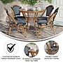 Flash Furniture Bordeaux Indoor/Outdoor French Bistro Table with 4 Stack Chairs, Navy/White, 5/Set (SDA642804001NWN)~#|#~sp236298777_sc7