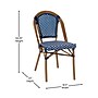 Flash Furniture Bordeaux Indoor/Outdoor French Bistro Table with 4 Stack Chairs, Navy/White, 5/Set (SDA642804001NWN)~#|#~sp236298779_sc7