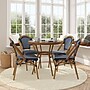 Flash Furniture Bordeaux Indoor/Outdoor French Bistro Table with 4 Stack Chairs, Navy/White, 5/Set (SDA642804001NWN)~#|#~sp236298786_sc7