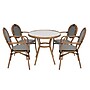 Flash Furniture Lourdes Indoor/Outdoor French Bistro Table with 4 Stack Chairs, Black/White, 5/Set (SDA64280402ABWN)~#|#~sp236298813_sc7