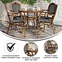 Flash Furniture Lourdes Indoor/Outdoor French Bistro Table with 4 Stack Chairs, Black/White, 5/Set (SDA64280402ABWN)~#|#~sp236298817_sc7