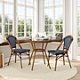 Flash Furniture Bordeaux Indoor/Outdoor French Bistro Table with 2 Stack Chairs, Navy/White, 3/Set (SDA642802001NWN)~#|#~sp236298851_sc7
