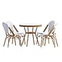 Flash Furniture Lourdes Indoor/Outdoor French Bistro Table with 4 Stack Chairs, White/Gray, 5/Set (SDA64280401FWGN)~#|#~sp236298905_sc7