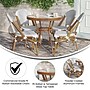 Flash Furniture Lourdes Indoor/Outdoor French Bistro Table with 4 Stack Chairs, White/Gray, 5/Set (SDA64280401FWGN)~#|#~sp236298910_sc7