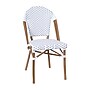 Flash Furniture Lourdes Indoor/Outdoor French Bistro Table with 4 Stack Chairs, White/Gray, 5/Set (SDA64280401FWGN)~#|#~sp236298916_sc7