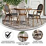 Flash Furniture Lourdes Indoor/Outdoor French Bistro Table with 2 Stack Chairs, Black/White, 3/Set (SDA64280202ABWN)~#|#~sp236298923_sc7