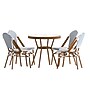 Flash Furniture Lourdes Indoor/Outdoor French Bistro Table with 4 Stack Chairs, White/Navy, 5/Set (SDA64280401FWNN)~#|#~sp236298936_sc7