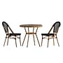 Flash Furniture Marseille Indoor/Outdoor French Bistro Table with 2 Stack Chairs, Black, 3/Set (SDA641802107BKN)~#|#~sp236299094_sc7
