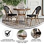 Flash Furniture Marseille Indoor/Outdoor French Bistro Table with 2 Stack Chairs, Black, 3/Set (SDA641802107BKN)~#|#~sp236299098_sc7
