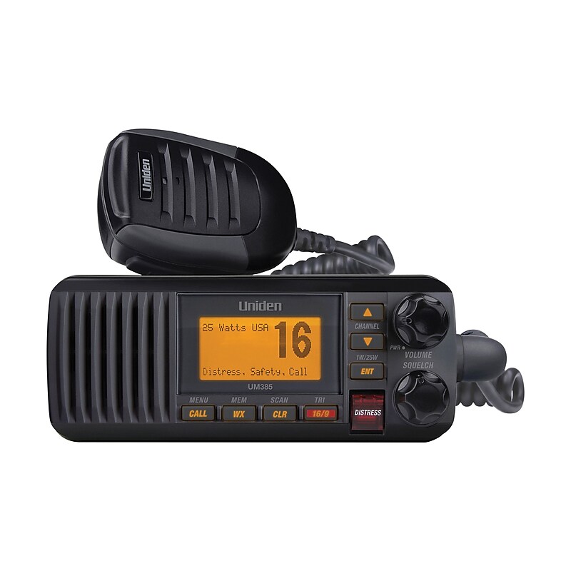 Uniden 25-Watt Full-Featured Fixed Mount VHF Marine Radio with DSC, Black (UM435BK) image 1