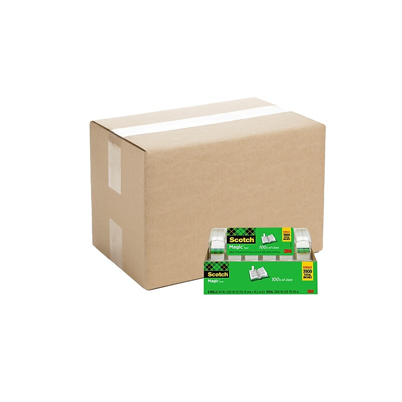 Scotch Magic Invisible Clear Tape, 3/4" x 18 yrds., 1" Core, 16/Carton (6122CA) image 1