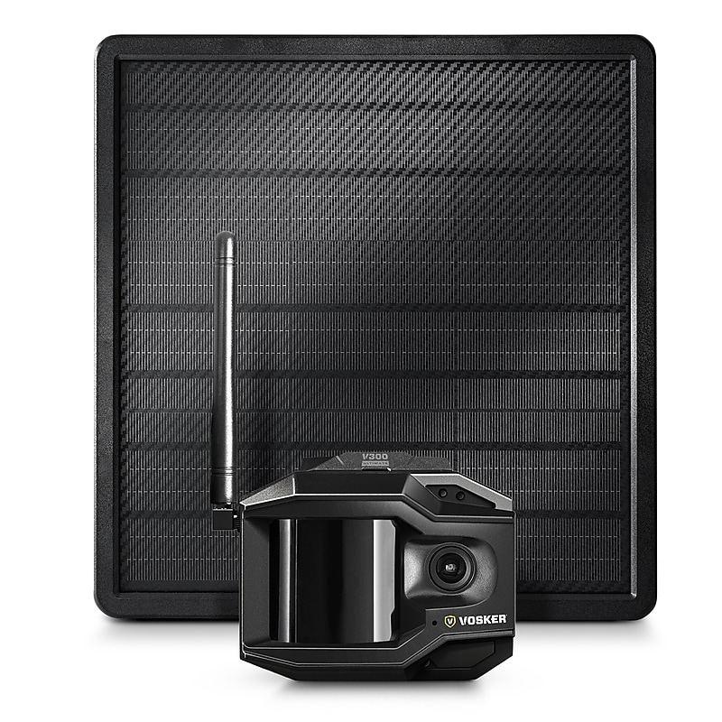 VOSKER V300 Outdoor Wired/Wireless Solar Security Camera, Black (V300-ULT-US) image 1