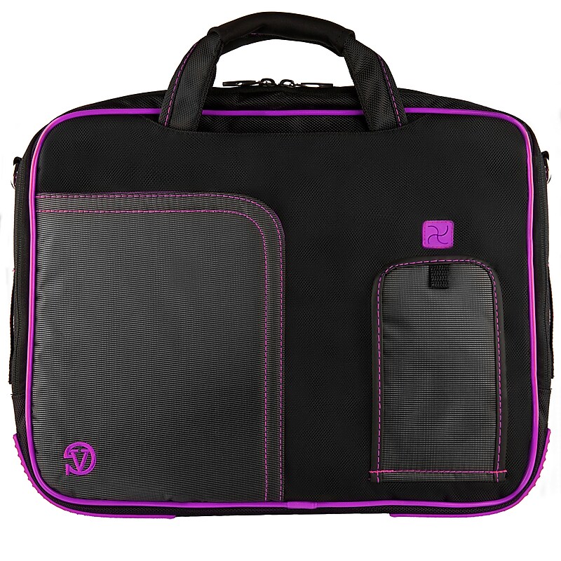 Vangoddy SumacLife 14" Business Messenger Briefcase Laptop Case, Black Purple (PT_NBKLEA737_W1) image 1