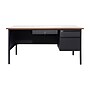 Flash Furniture Cambridge 60"W Single Pedestal Desk, Walnut/Black (GCMBLK175WLN)~#|#~sp238248285_sc7