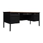 Flash Furniture Cambridge 70"W Double Pedestal Desk, Walnut/Black (GCMBLK180WLN)~#|#~sp238248287_sc7