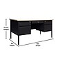 Flash Furniture Cambridge 60"W Double Pedestal Desk, White Oak/Black (GCMBLK179WOK)~#|#~sp238248313_sc7
