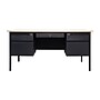 Flash Furniture Cambridge 60"W Double Pedestal Desk, White Oak/Black (GCMBLK179WOK)~#|#~sp238248317_sc7