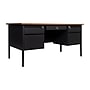 Flash Furniture Cambridge 60"W Double Pedestal Desk, Walnut/Black (GCMBLK179WLN)~#|#~sp238248348_sc7