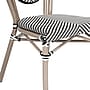 Flash Furniture Marseille Indoor/Outdoor French Bistro Stacking Chair, Black/White/Light Natural, 4/Pack (4SDA6422STXTBWL)~#|#~sp238252524_sc7