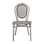 Flash Furniture Marseille Indoor/Outdoor French Bistro Stacking Chair, Black/White/Light Natural, 4/Pack (4SDA6422STXTBWL)~#|#~sp238252526_sc7
