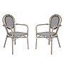 Flash Furniture Marseille Indoor/Outdoor French Bistro Stack Chair w/ Arms, Black/White/Lt Natural, 2/Pack (2SDA6422ATXTBWL)~#|#~sp238252546_sc7