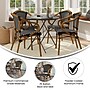 Flash Furniture Bordeaux Indoor/Outdoor French Bistro Stacking Chair with Arms, Black/White/Natural, 4/Pack (4SDAS642142BKWN)~#|#~sp238252592_sc7