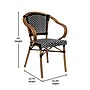 Flash Furniture Bordeaux Indoor/Outdoor French Bistro Stacking Chair with Arms, Black/White/Natural, 4/Pack (4SDAS642142BKWN)~#|#~sp238252593_sc7