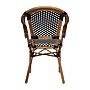 Flash Furniture Bordeaux Indoor/Outdoor French Bistro Stacking Chair with Arms, Black/White/Natural, 4/Pack (4SDAS642142BKWN)~#|#~sp238252594_sc7