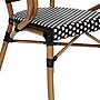 Flash Furniture Bordeaux Indoor/Outdoor French Bistro Stacking Chair with Arms, Black/White/Natural, 4/Pack (4SDAS642142BKWN)~#|#~sp238252595_sc7