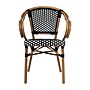 Flash Furniture Bordeaux Indoor/Outdoor French Bistro Stacking Chair with Arms, Black/White/Natural, 4/Pack (4SDAS642142BKWN)~#|#~sp238252598_sc7