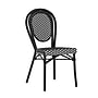 Flash Furniture Lourdes Indoor/Outdoor French Bistro Stacking Chair, Black/White (SDA6422SBKWBK)~#|#~sp238252599_sc7