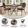 Flash Furniture Marseille Indoor/Outdoor French Bistro Stack Chair with Arms, Black/Natural, 2/Pack (2SDA6422ATXTBKN)~#|#~sp238252625_sc7
